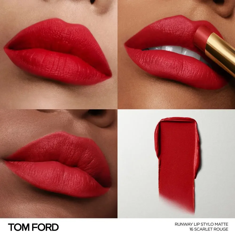 Tom Ford Slim Lip Color Shine 16 Scarlet Rouge Lipstick 0.9g NIB